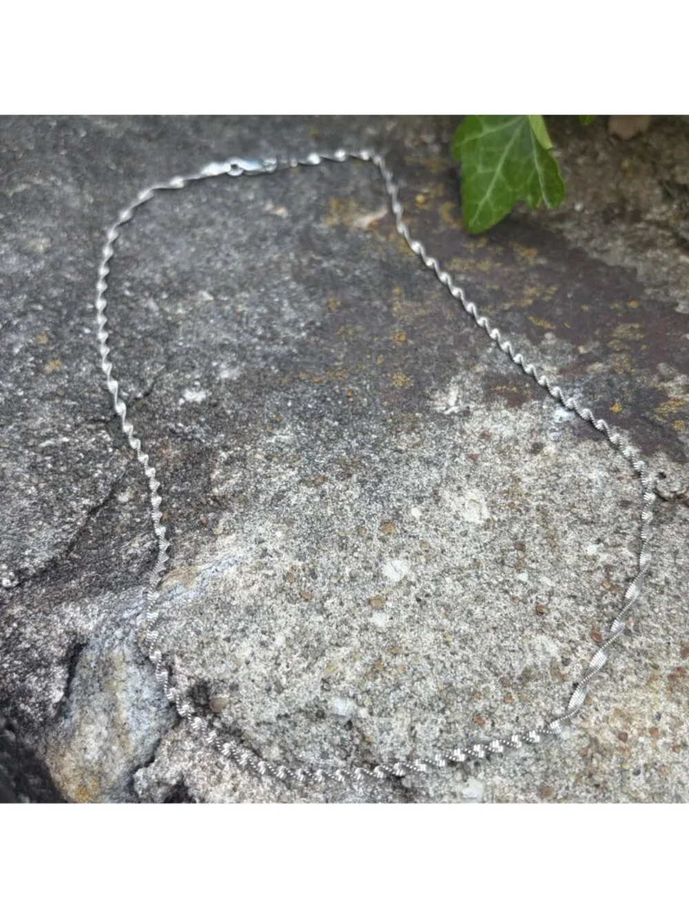 VTG BBI 925 Sterling Silver Twisted Singapore Twist Chain Necklace Italy 18